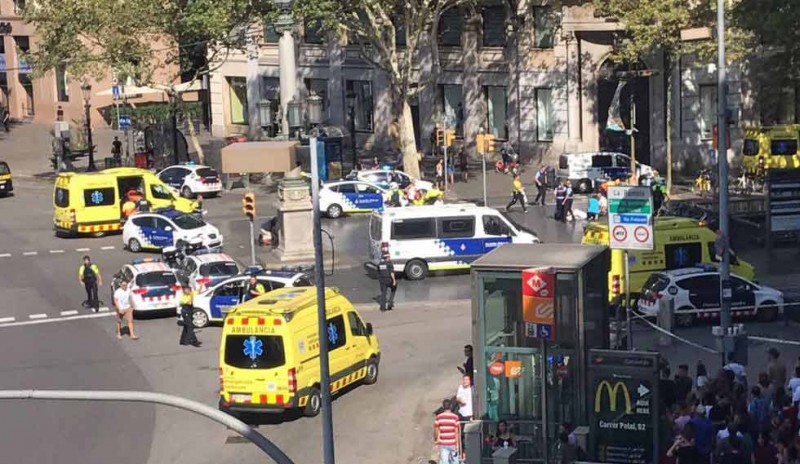 Police in Las Ramblas, after the terror attack in Barcelona